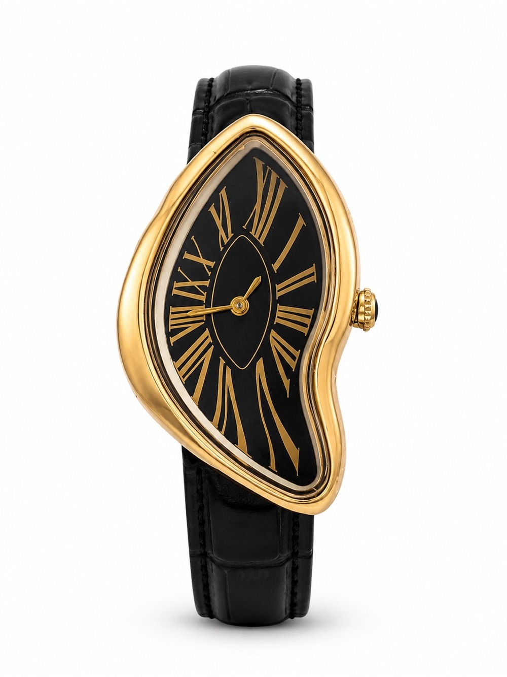 Brand New Dali Crash Watch Black Dial Gold Bezel